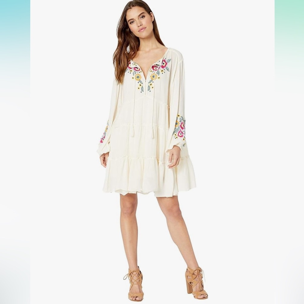 Free People “Spell On You” Embroidered Floral Dress